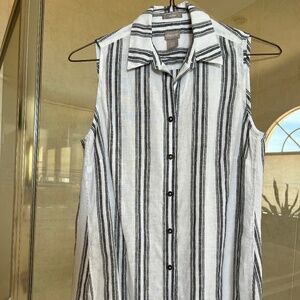 Chicos Sleeveless No Iron Linen Tunic Top Size .5 ( Size 6 or small)